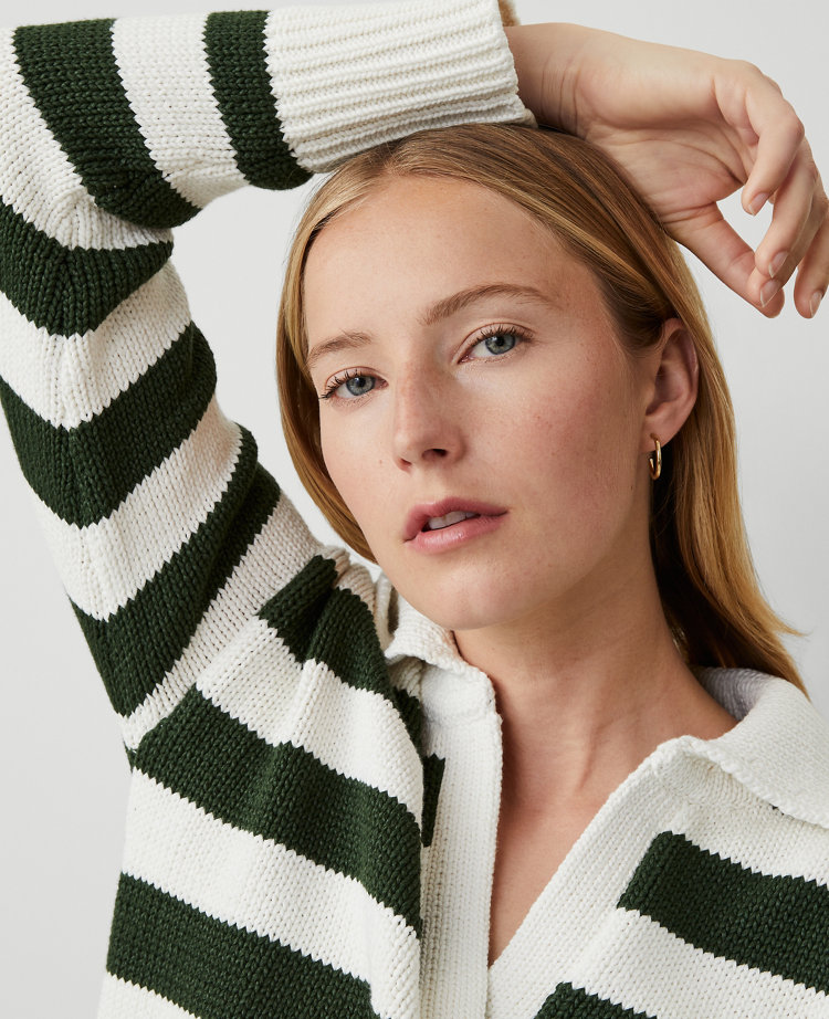 Weekend Collection Stripe Collared Sweater