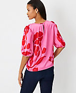Petite Floral Puff Sleeve Top carousel Product Image 2