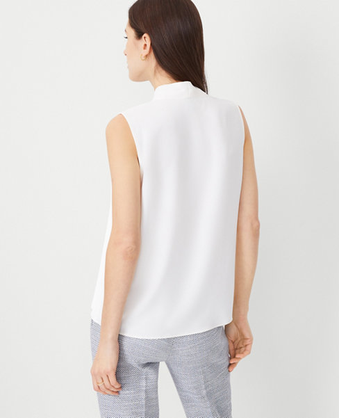 Petite Pleated V-Neck Top
