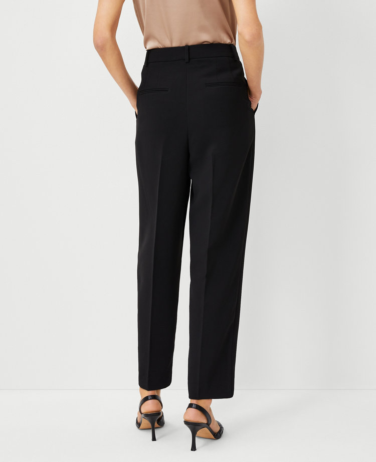 The High Rise Pleated Taper Pant in Fluid Crepe