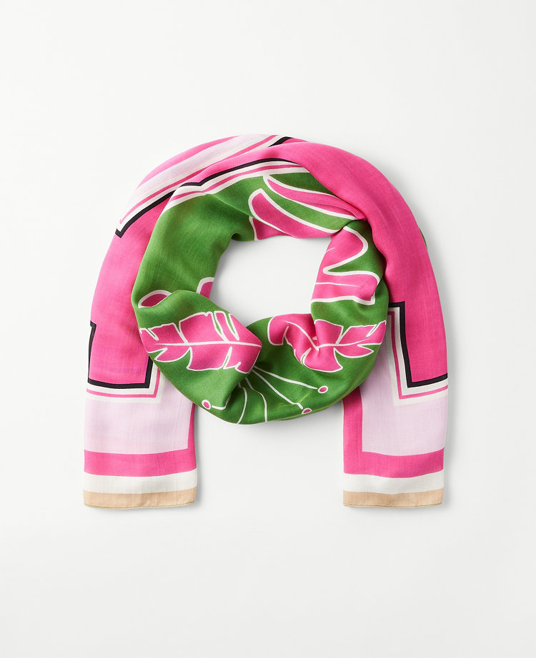 Ann Taylor Sunny Tropical Scarf Matcha Women's