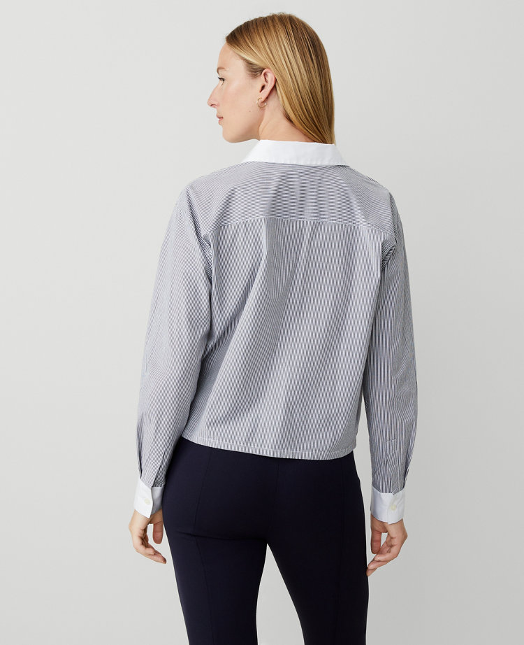Weekend Collection Striped Cotton Blend Shirt