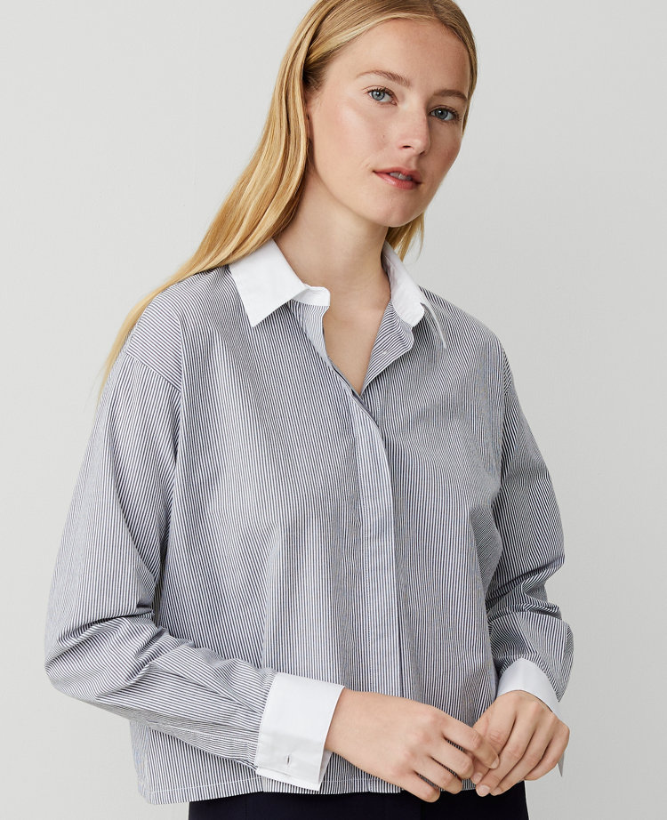 Weekend Collection Striped Cotton Blend Shirt