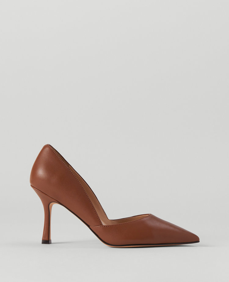 Ann Taylor New Azra Leather Pump Rich Toffee Camel Women's