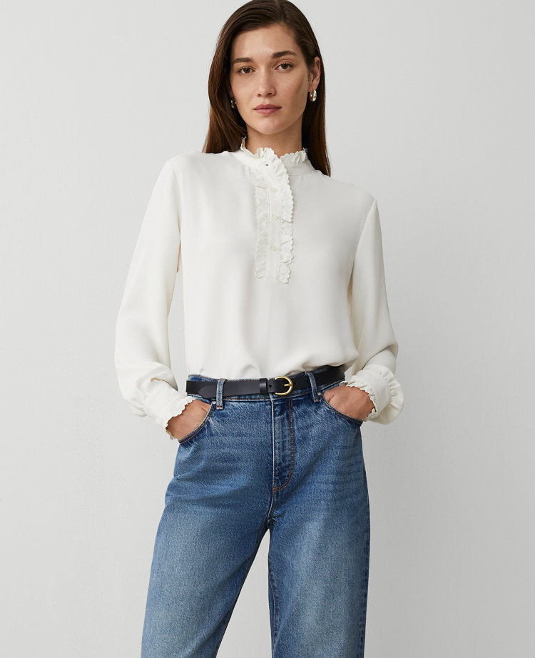 Scallop Ruffle Trim Top