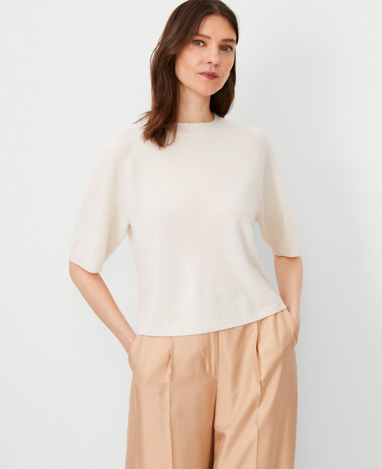 Studio Collection Cashmere Elbow Sleeve Sweater Tee