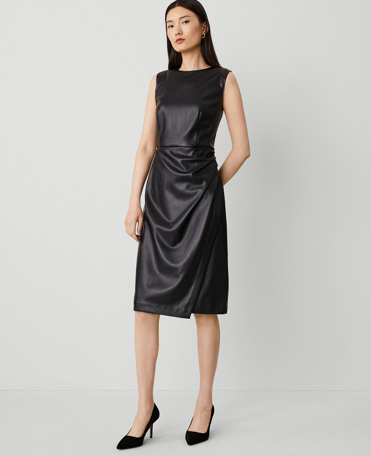 Faux Leather Sheath Dress