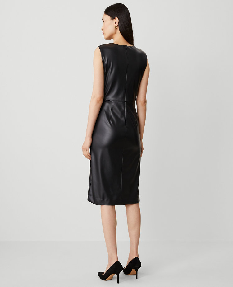 Faux Leather Sheath Dress