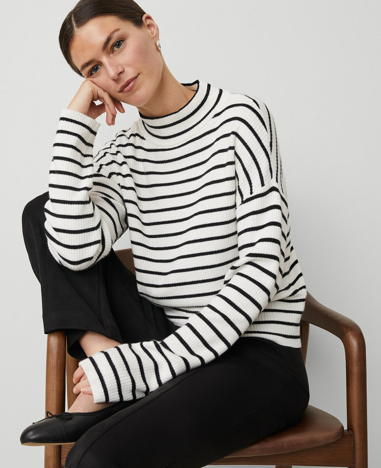 Ribbed Mock Neck Sweater