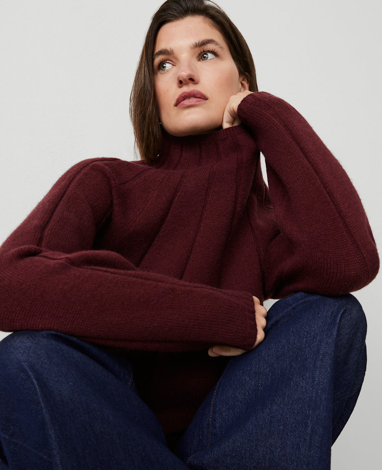 Traveling Stitch Turtleneck Sweater