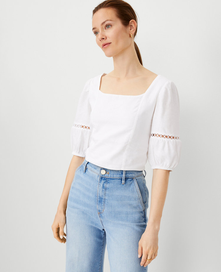 Square Neck Puff Sleeve Top