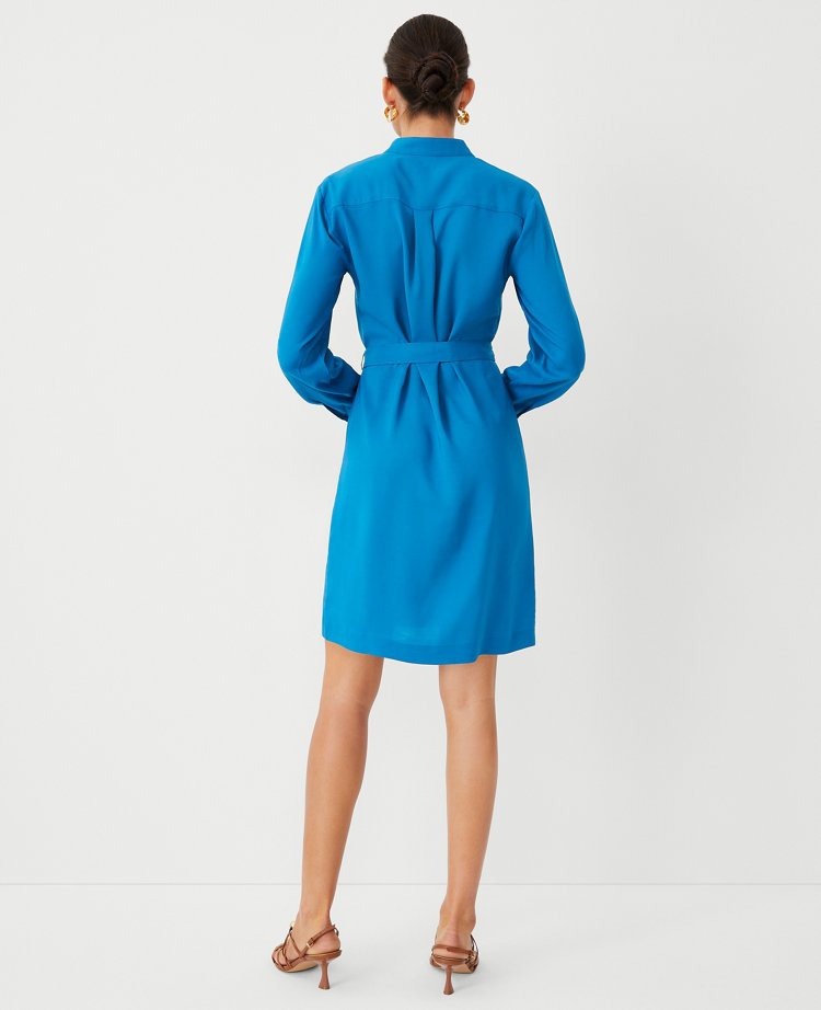 Ann Taylor Belted Pocket Shift Dress Santorini Women's