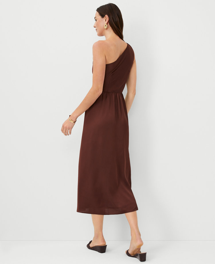 Petite One Shoulder Flare Midi Dress carousel Product Image 3