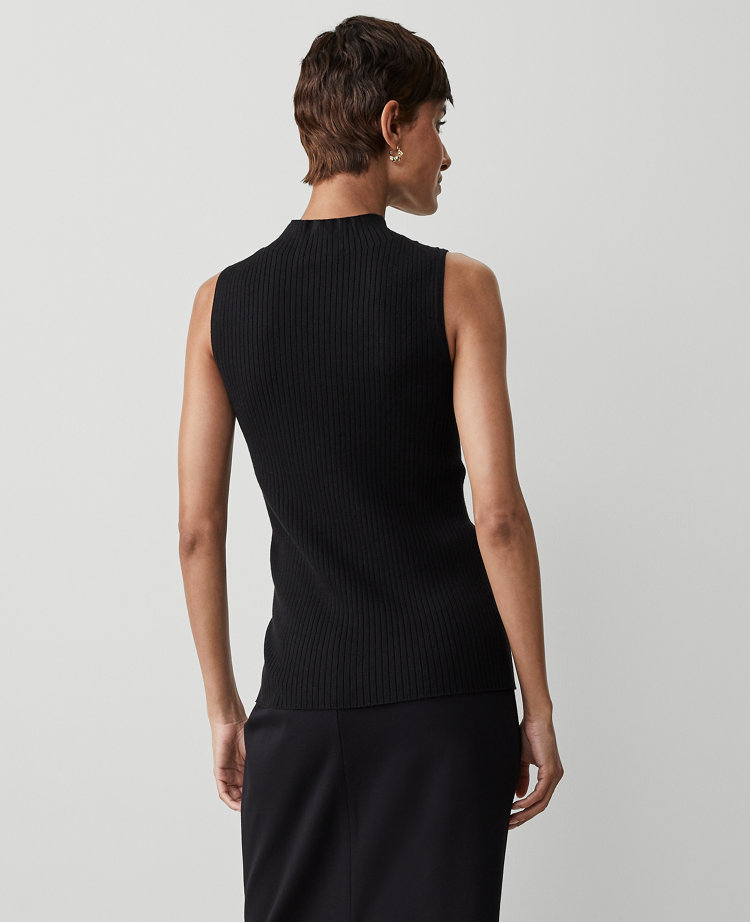Ribbed Mock Neck Sweater Shell
