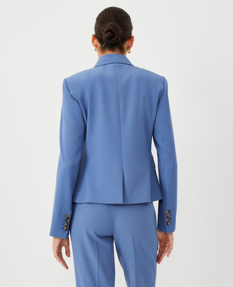 The Shorter One Button Peak Blazer in Seasonless Stretch