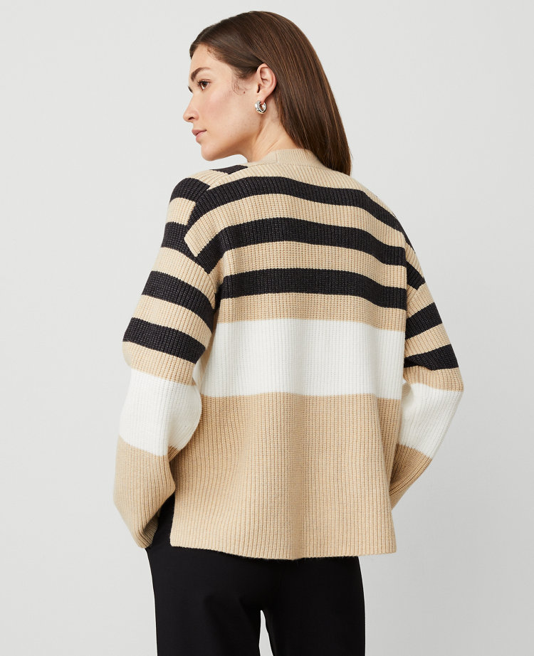 Stripe Ribbed  Cardigan