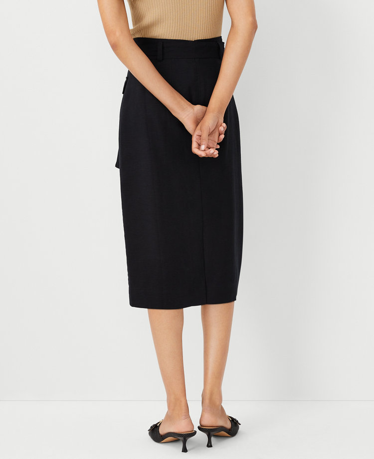 Tie Waist Cargo Pencil Skirt