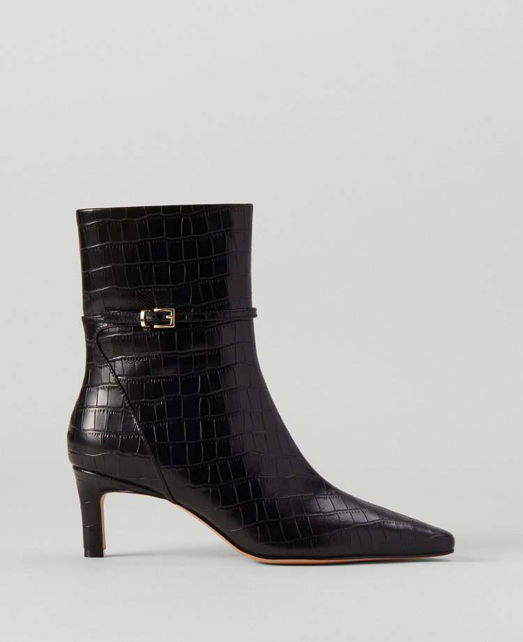 Ankle Chain Croco Bootie