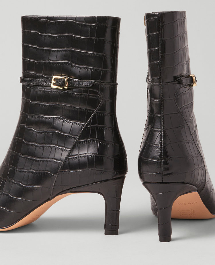 Ankle Chain Croco Bootie