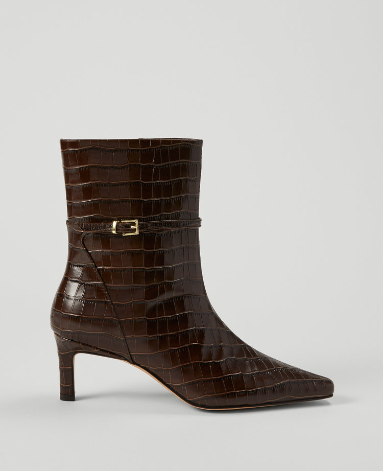 Ankle Chain Croco Bootie