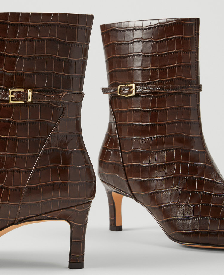 Ankle Chain Croco Bootie