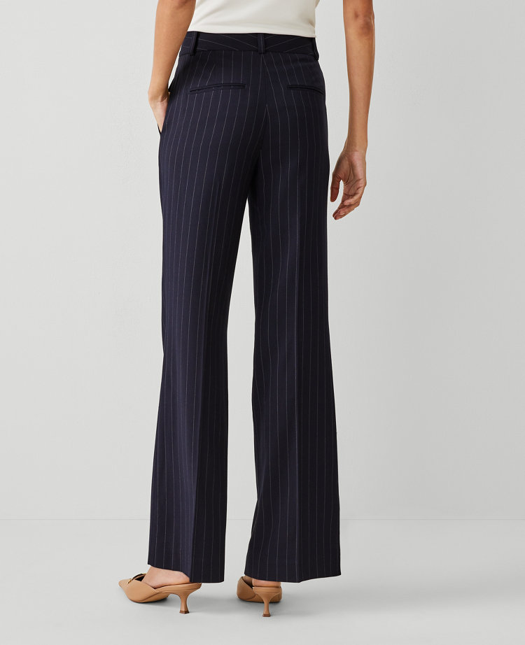 Ann Taylor The Jayne Trouser Pant Pinstripe Navy/White Combo Women's