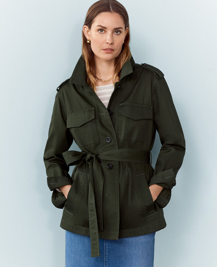 Women s Green Jackets Outerwear Ann Taylor