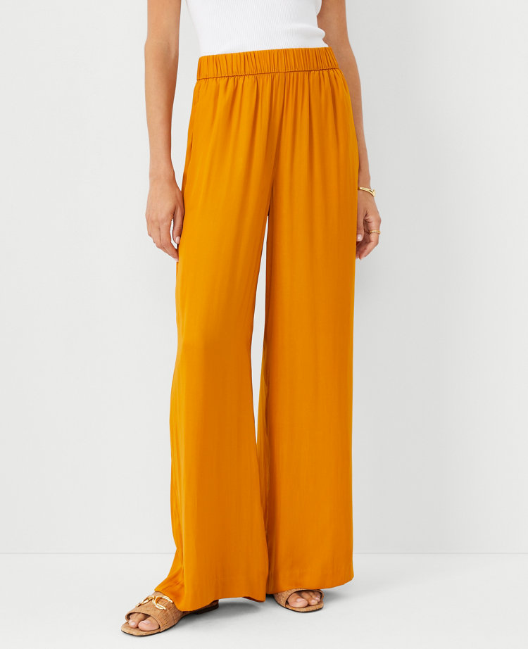 Ann Taylor The Petite Easy Palazzo Pant In Inca Gold
