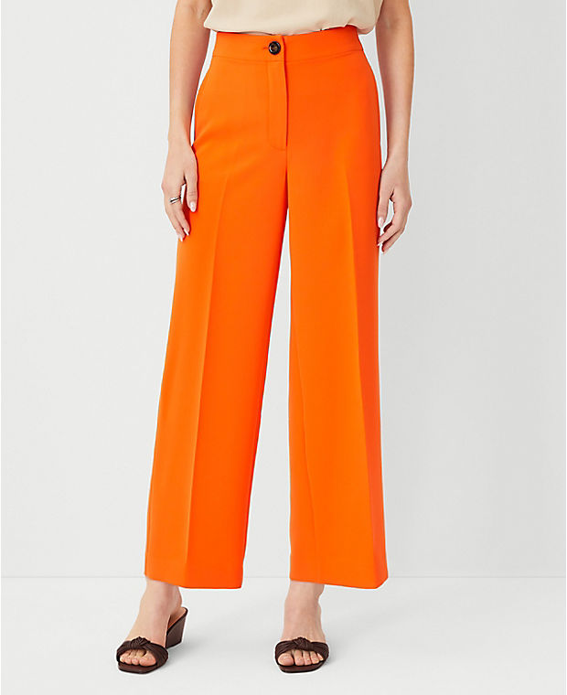 The Petite Wide Leg Ankle Pant in Crepe - Curvy Fit