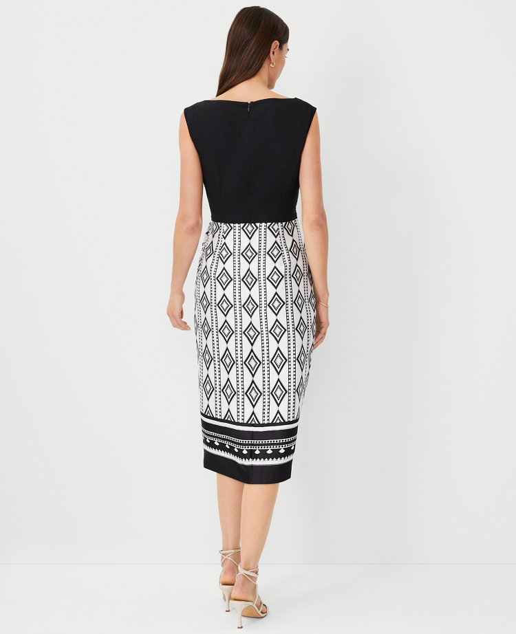 Petite Border Wrap Midi Dress