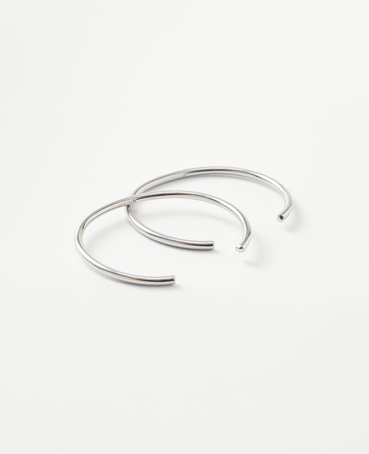 Cuff Bracelet Set - Silvertone