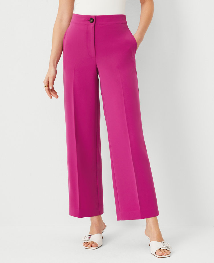 The Wide Leg Ankle Pant in Crepe