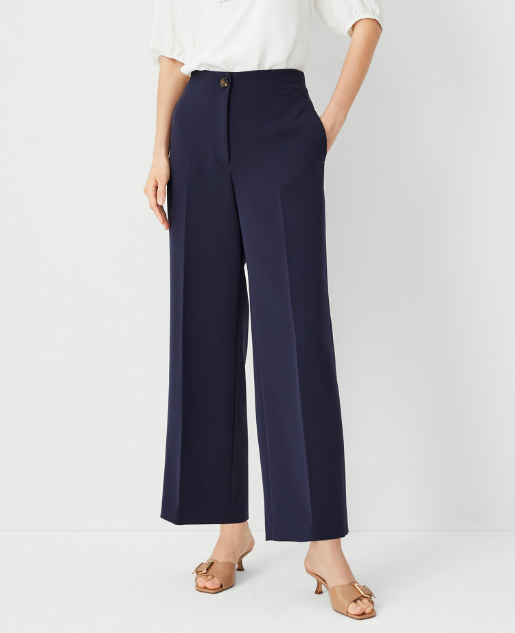 The Wide Leg Ankle Pant in Crepe