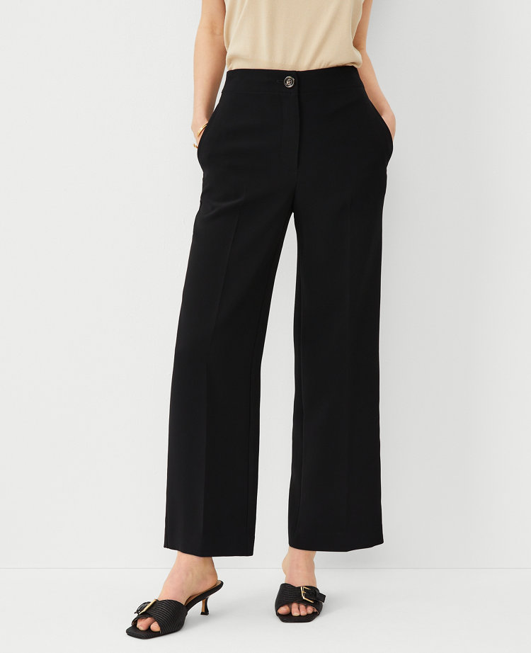 The Wide Leg Ankle Pant in Crepe