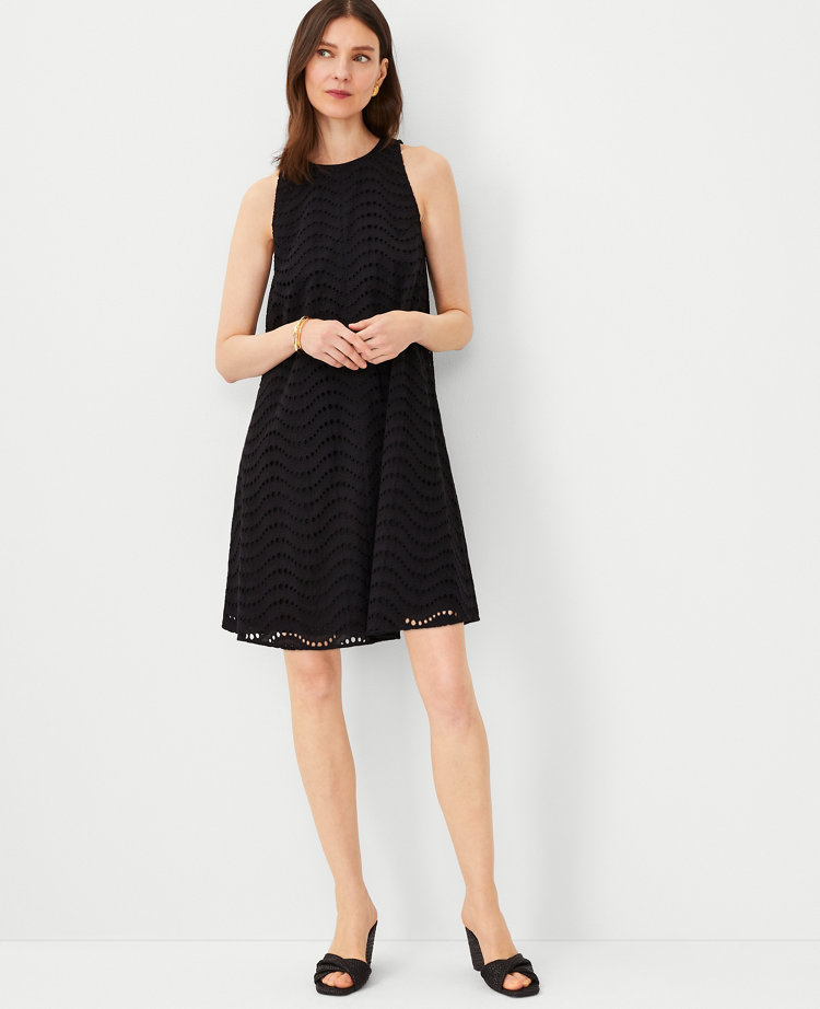 Petite Cotton Eyelet Halter Dress