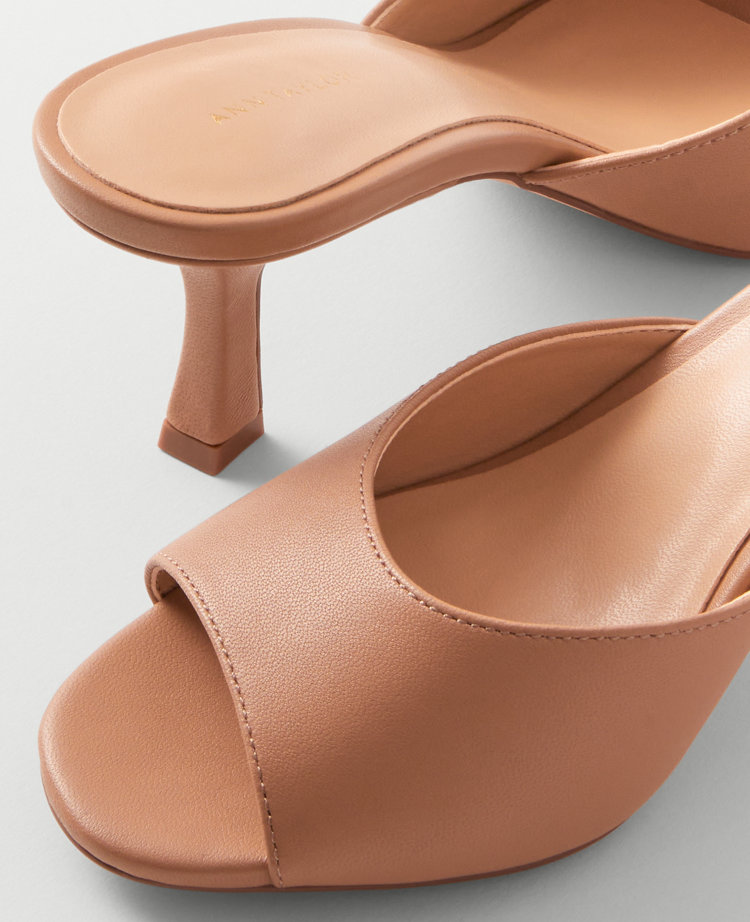 Leather Peep Toe Sandals