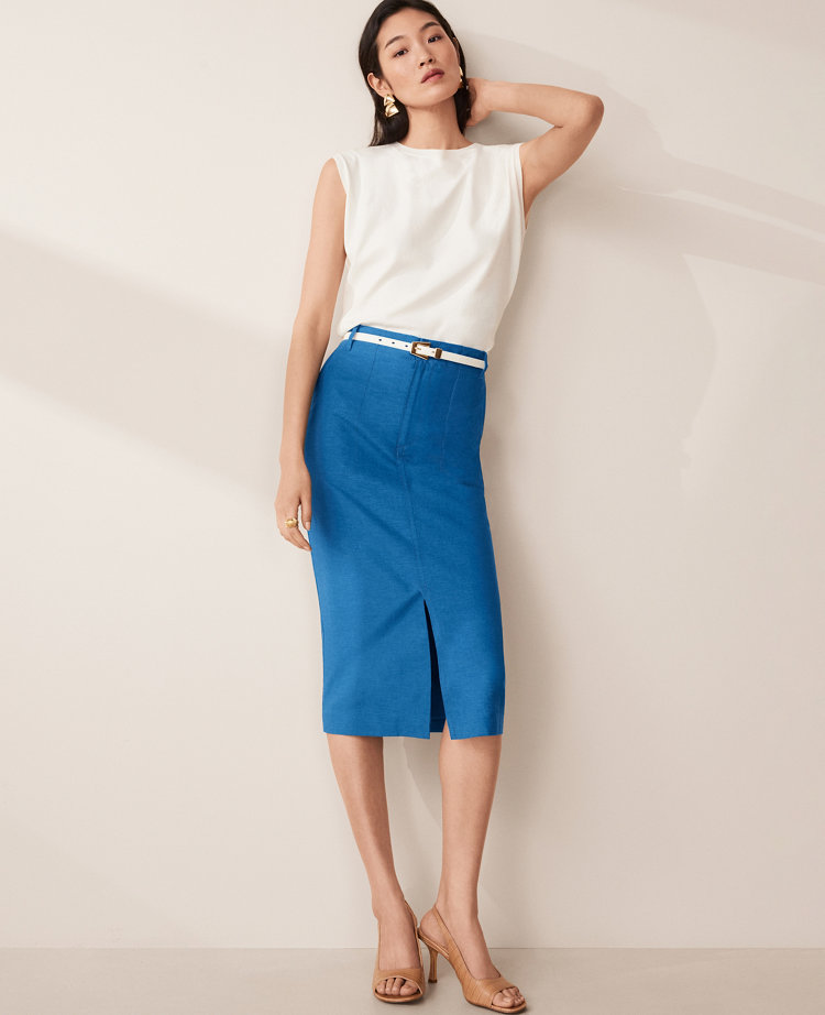 Ann Taylor Petite Utility Pencil Skirt Santorini Women's