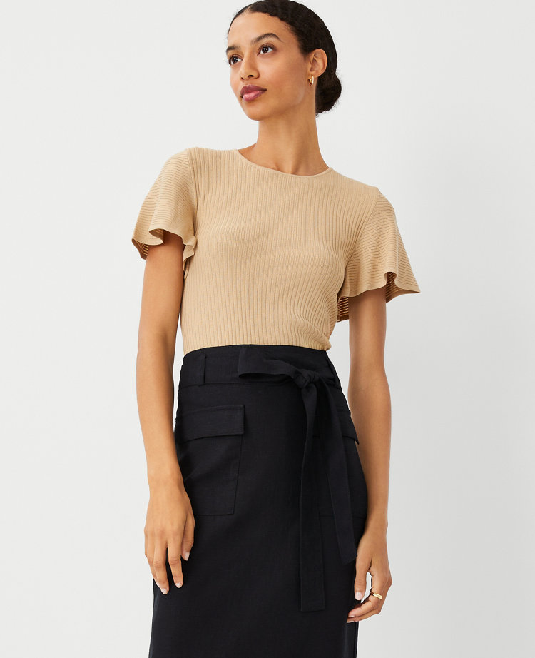 Petite Lightweight Flare Sleeve Sweater