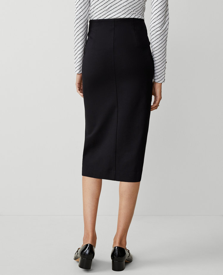 Petite Ponte Pull-On Slit Pencil Skirt