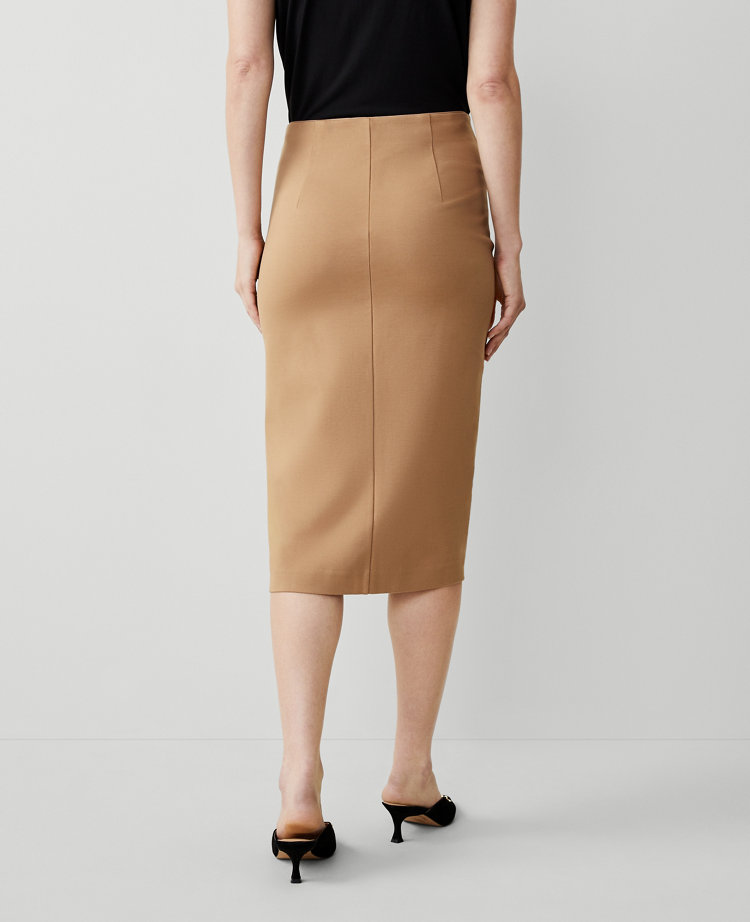 Petite Ponte Pull-On Slit Pencil Skirt