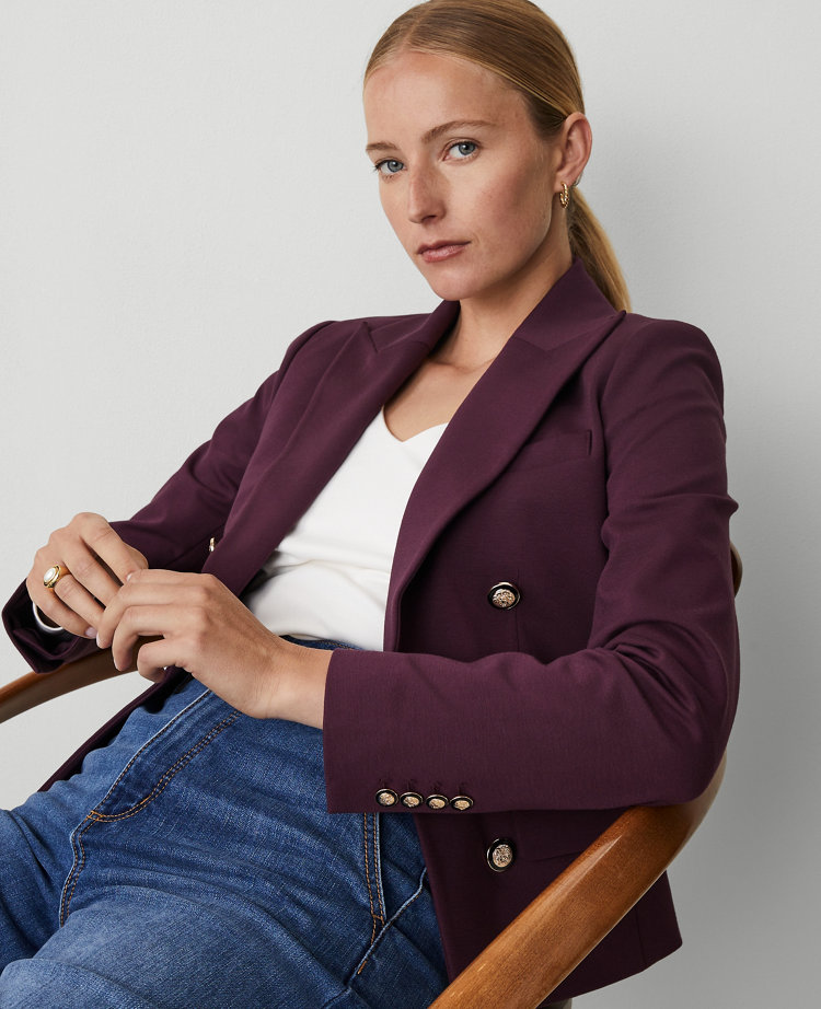 Ann Taylor Fitted Blazer Size 6 Plum Rose Women's