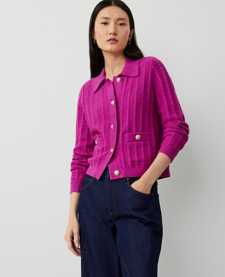 Ann Taylor Petite Collared Stitched Jacket