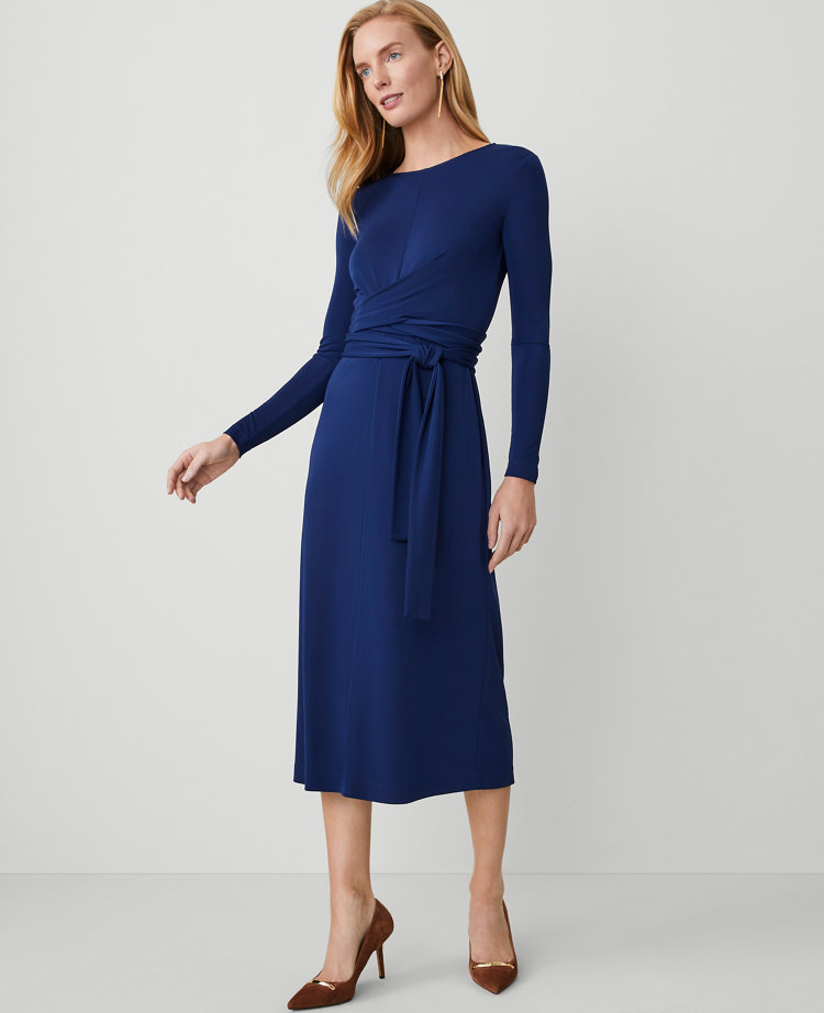 Belted Flare Midi Dress carousel Product Image 1