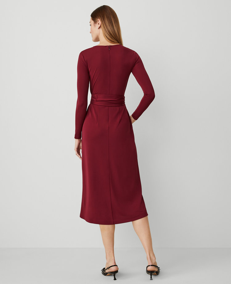 Belted Flare Midi Dress