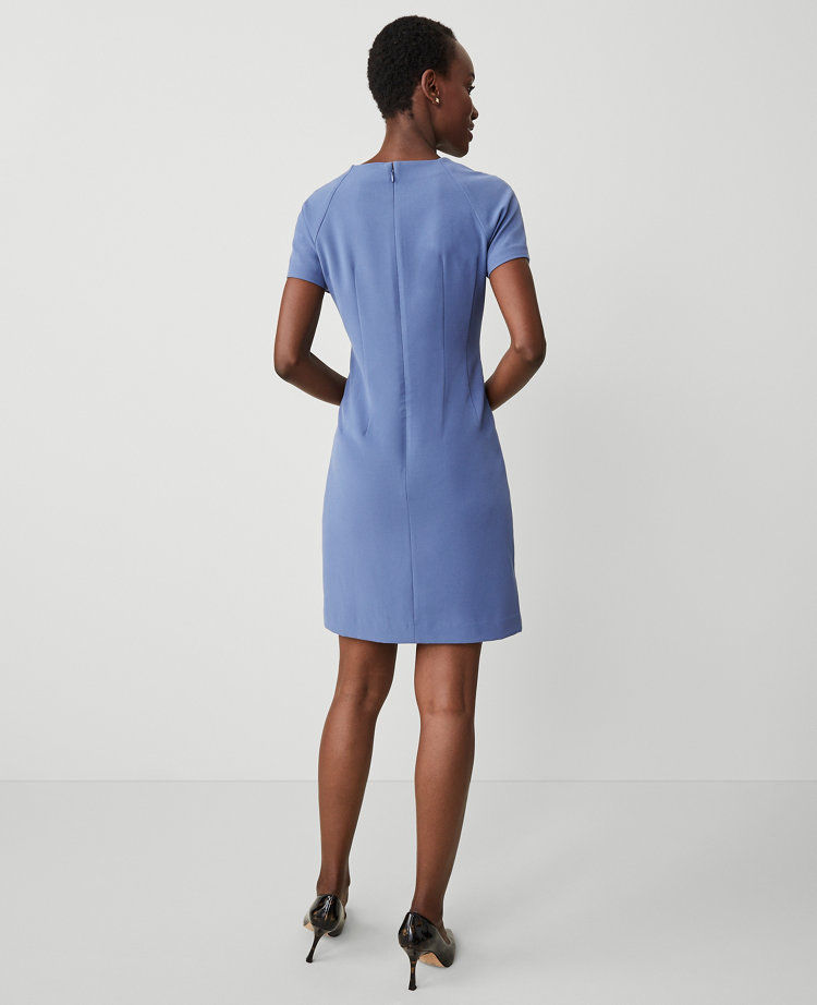 Ann Taylor The Crew Neck Shift Dress Seasonless Stretch Precious Sapphire Women's