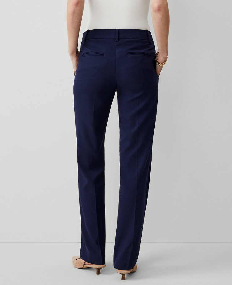 The Mid Rise Straight Pant in Textured Drape