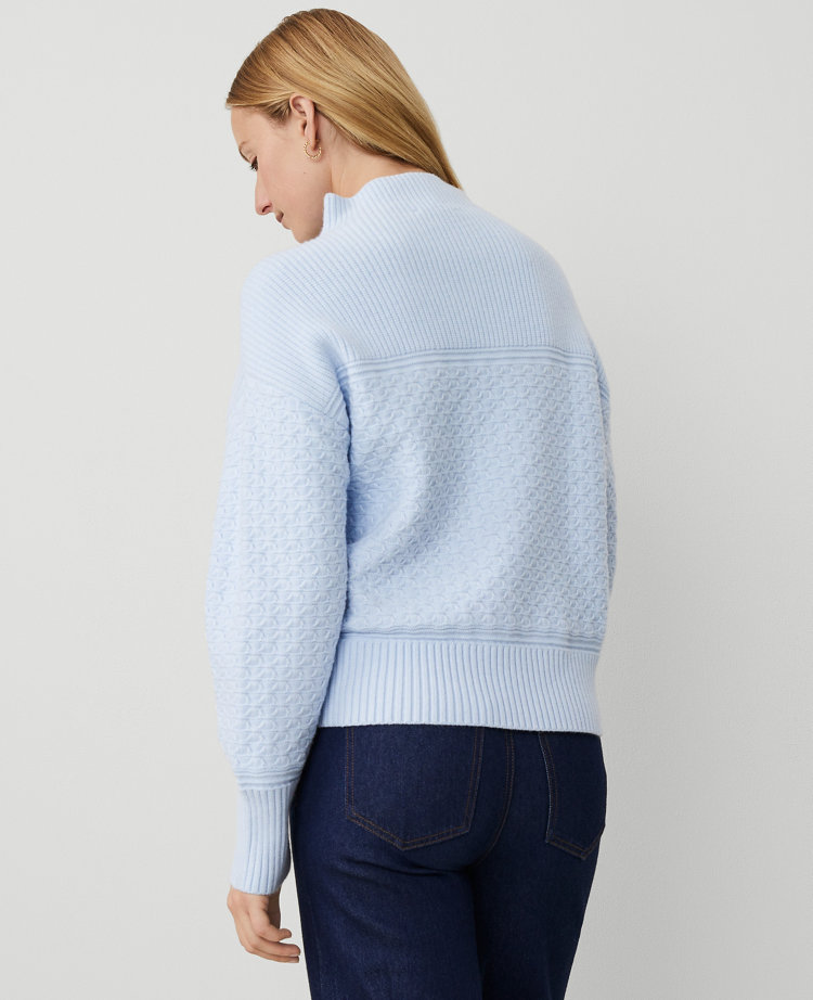 Mixed Stitch Drop Shoulder Sweater