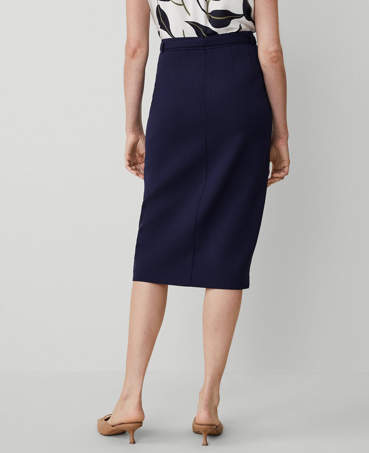 The Petite Long Pencil Skirt in Textured Drape