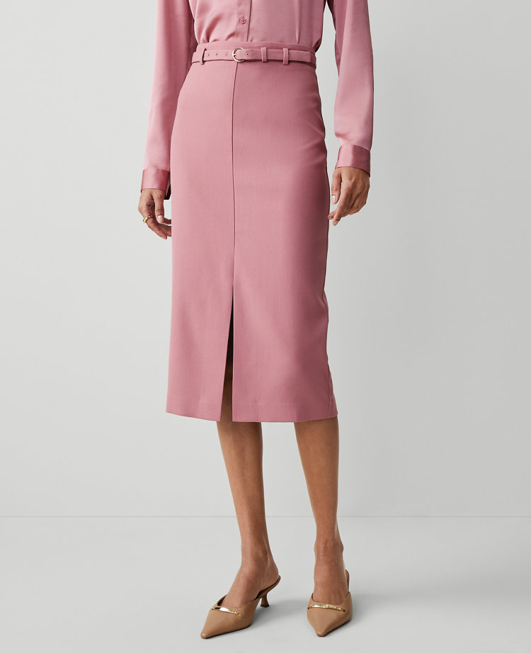 The Petite Long Pencil Skirt in Textured Drape carousel Product Image 2