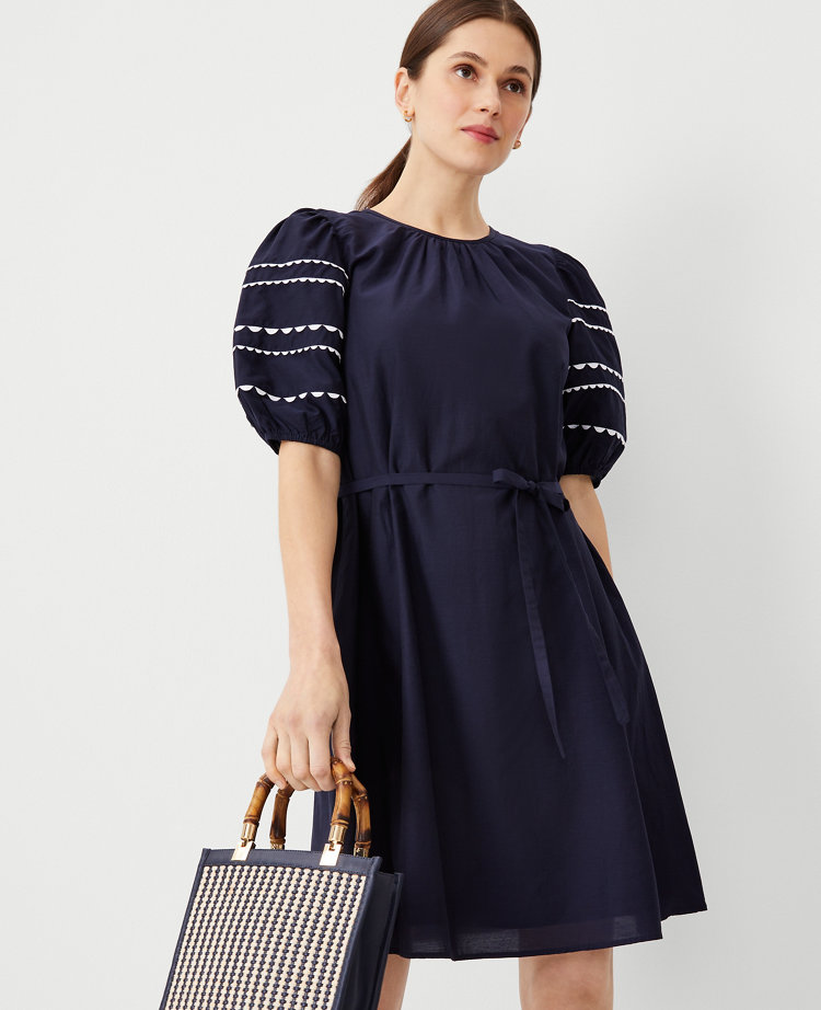 Petite Ric Rac Sleeve Shift Dress